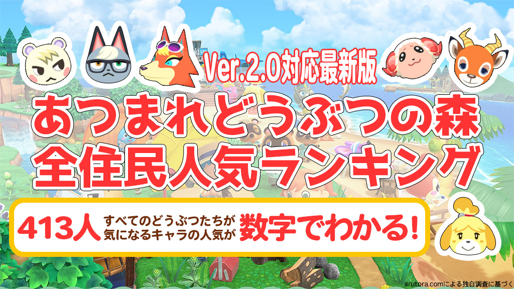 あつ森】住民の人気ランキング｜2024年(最新版)【あつまれどうぶつの森】｜ゲームエイト