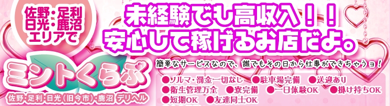 足利・佐野の風俗求人【バニラ】で高収入バイト